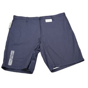 Claiborne Shorts Men 50 Blue Casual Lightweight Eclipse Check Above Knee Stretch